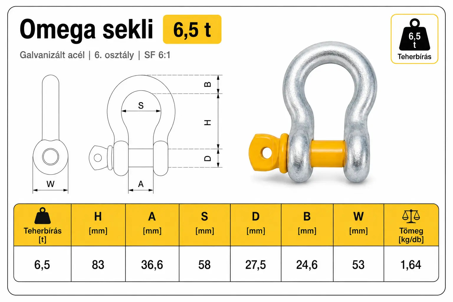 omega sekli 6,5t méretei