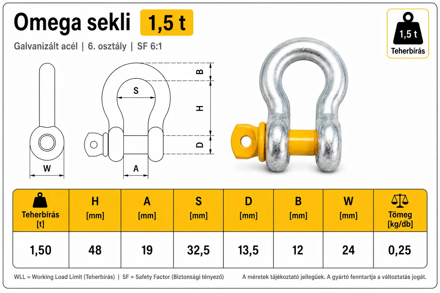 omega sekli 1,5t méretei
